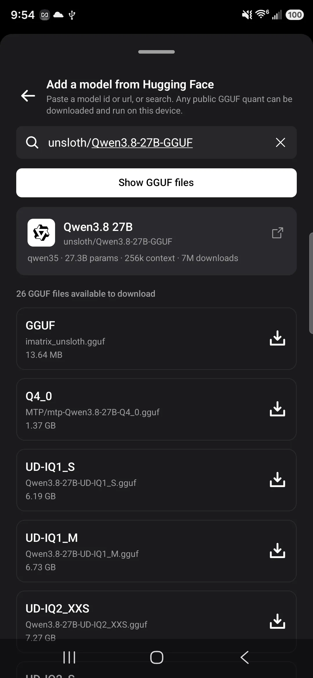 Hugging Face model browser with a fit badge for your phone